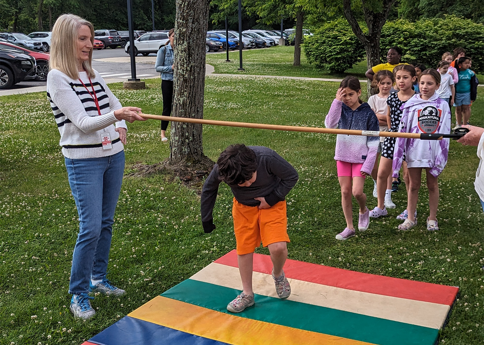 students doing limbo at field day